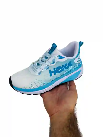 کتونی کفش اسپرت  hoka هوکا رنگ آبی فیروزه ای کد 164